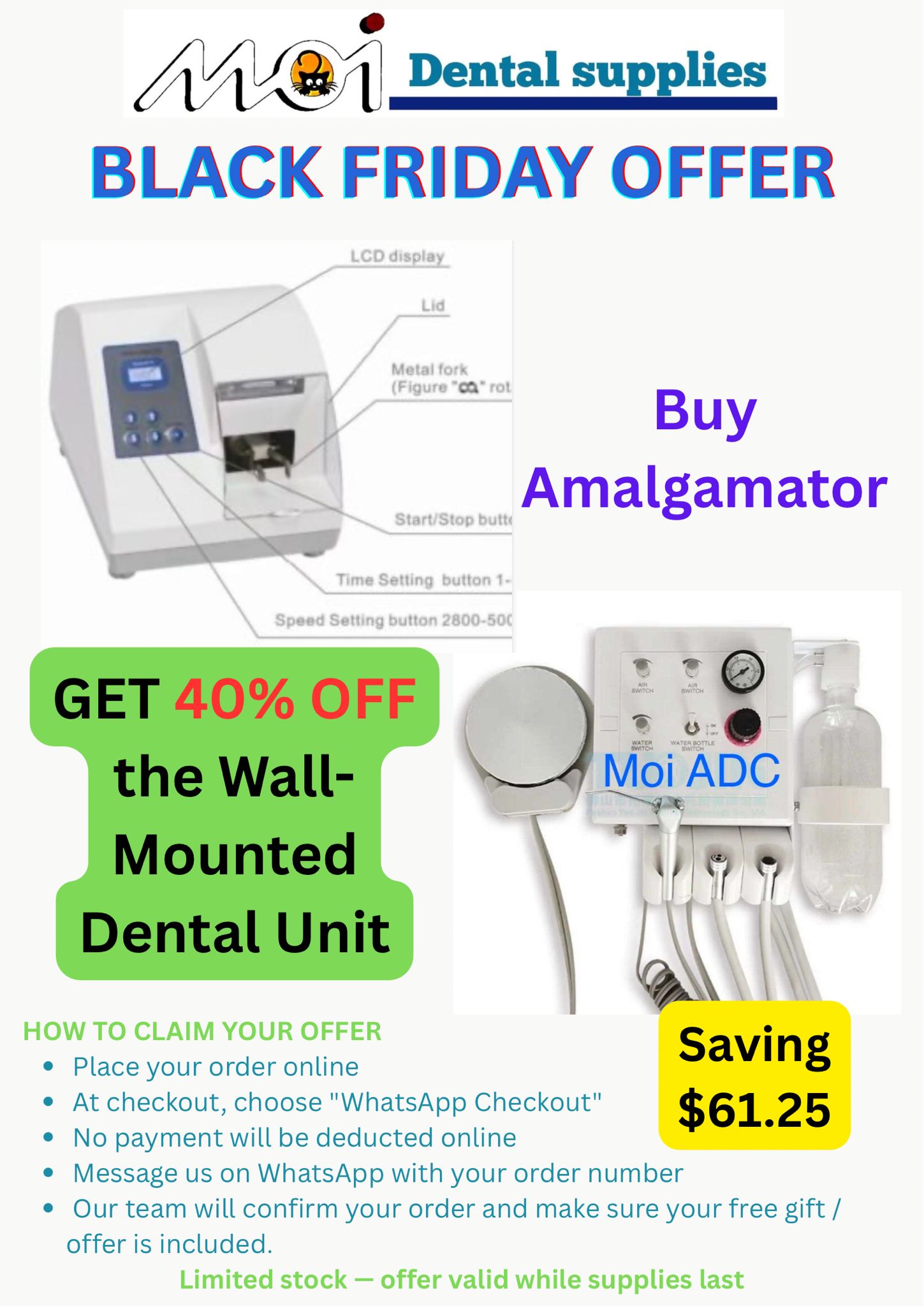 Amalgamator + 40% OFF the Wall-Mounted Dental Unit