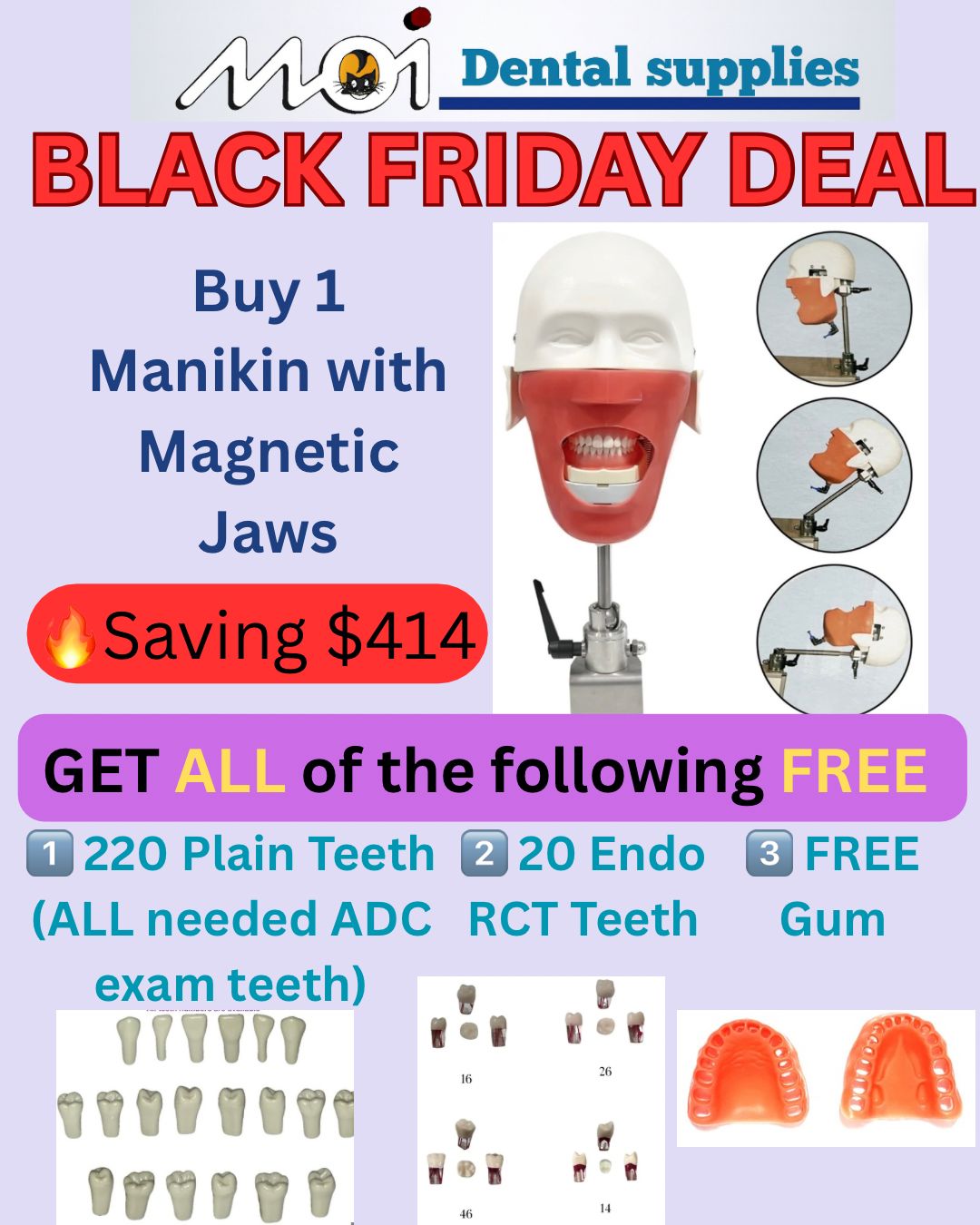 Buy 1 Manikin with Magnetic Jaws + Get 3 FREE Gifts