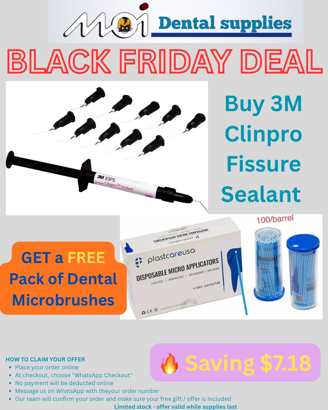 Buy 3M Clinpro Fissure Sealant (1.2 ml Syringe + 5 Tips) + FREE Pack of Dental Microbrushes