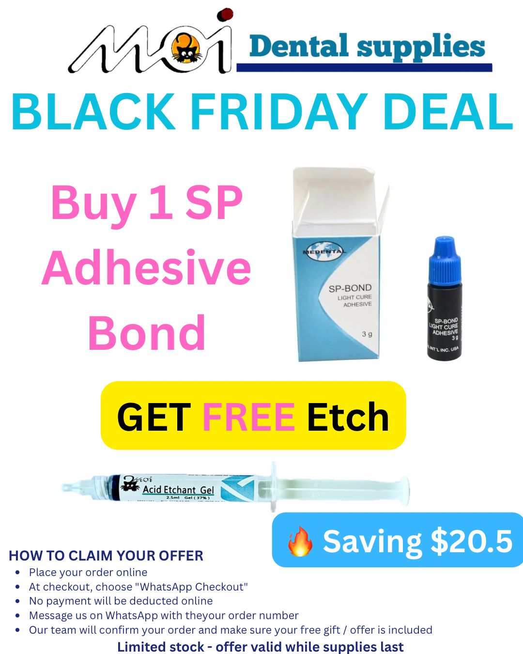 1 SP Adhesive Bond + FREE Blue Etch (10 ml — Simulation Use Only)
