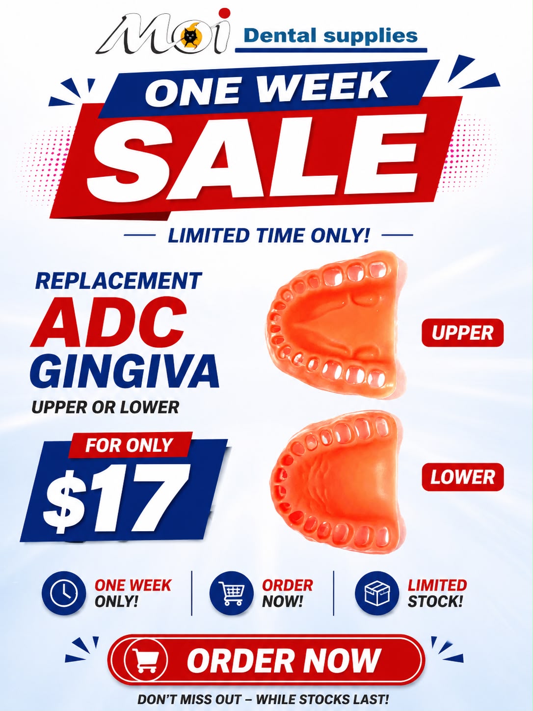 ADC Replacement Pink Gingivae – Upper & Lower Options Available