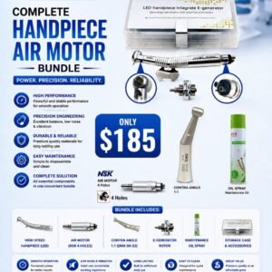 Complete Handpiece & Air Motor Bundle — High-Speed, Slow-Speed & Lubricant