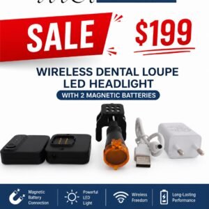 Wireless Dental Loupe LED Headlight with 2 Magnetic Batteries